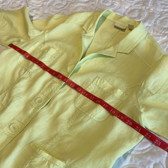 Chico’s 100% Linen Yellow Blazer - size 2 - Picture 7 of 13
